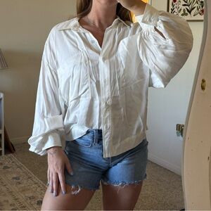 Topshop White Relaxed Button Down Shirt